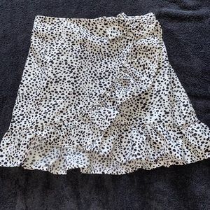 Black and white polka dot mini skirt